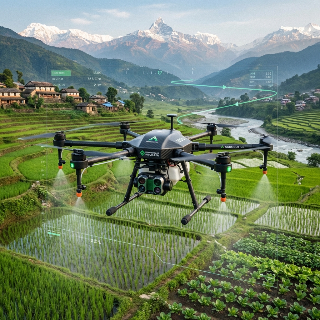 Drone Technology over Himalayan Farms